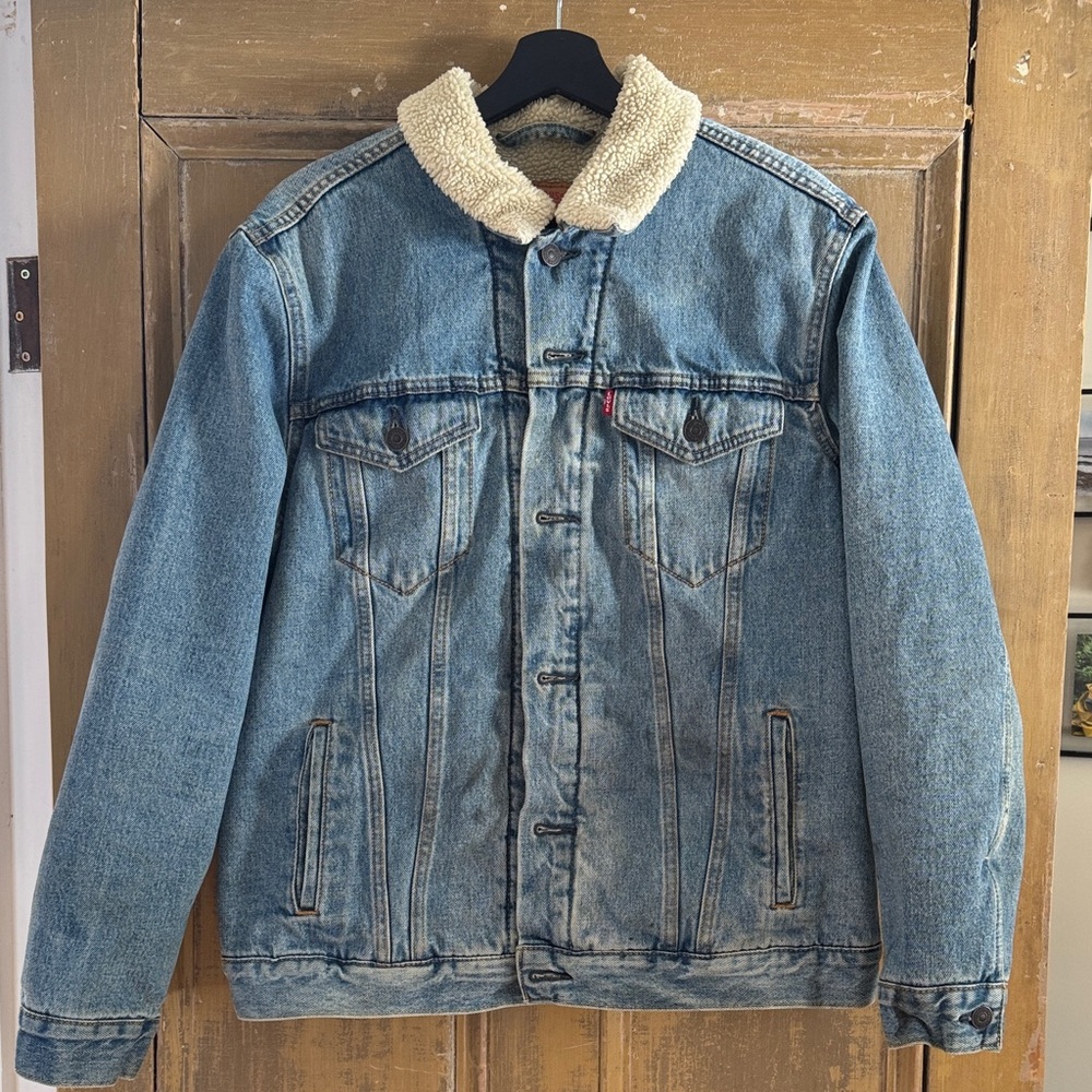 Levi's Blue Denim Sherpa Jacket